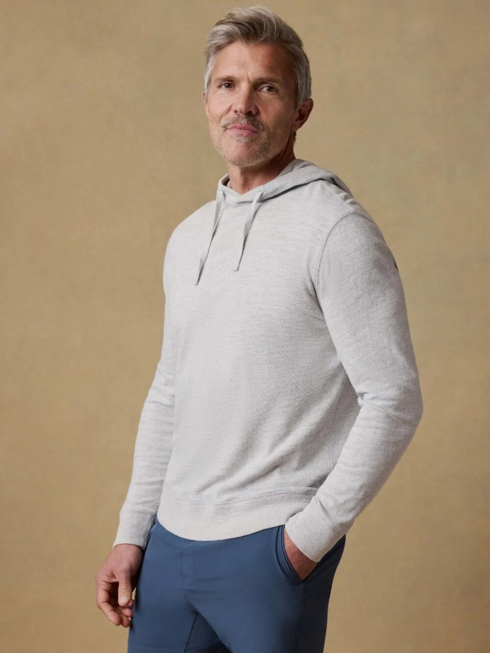 Faherty Sunwashed 100% Organic Cotton Hoodie Sweater Grey Heather - Men's Small